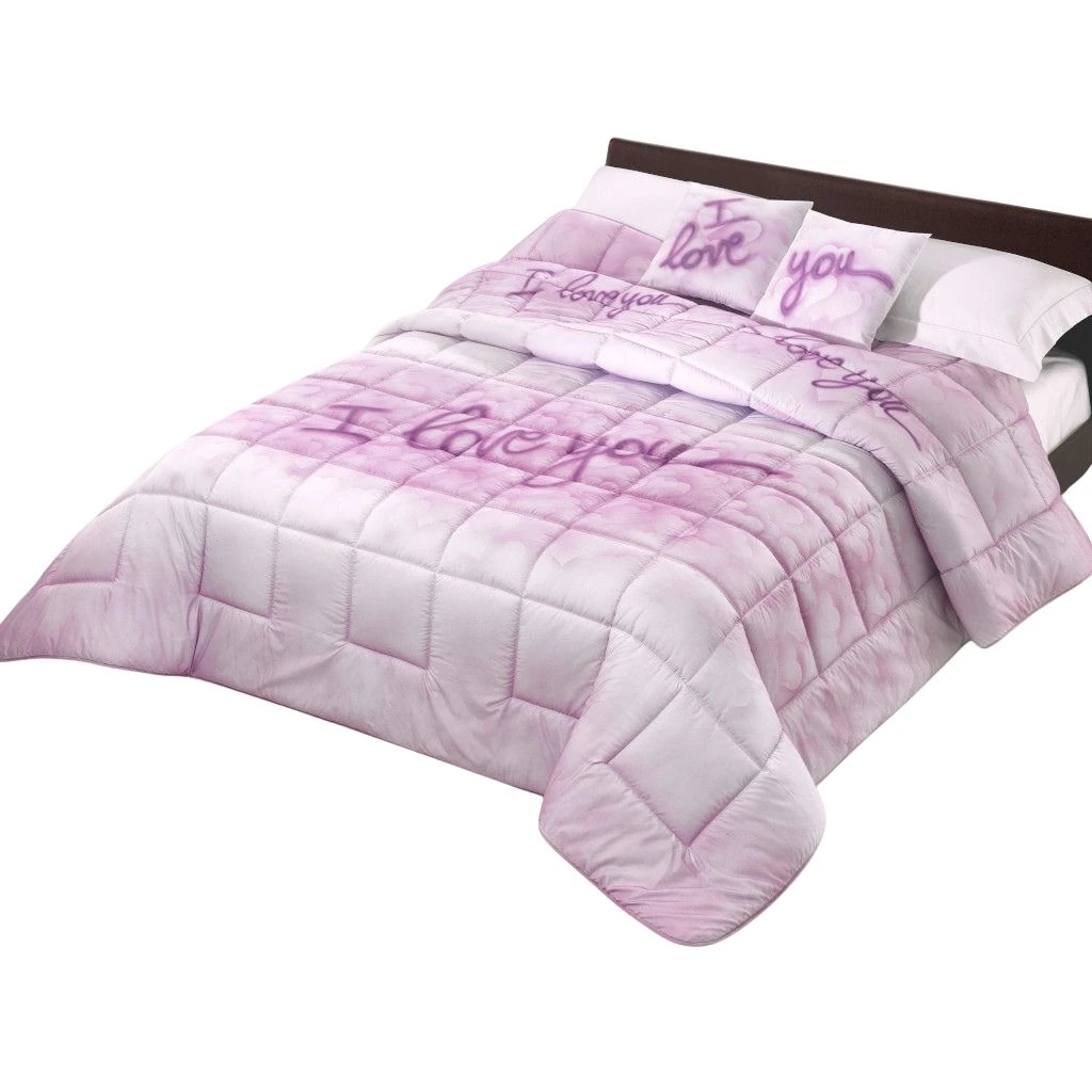 Trapunta inverno matrimoniale microfibra I Love