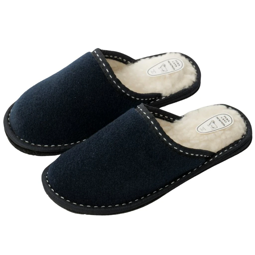 ciabattine lana cotta donna uomo blue