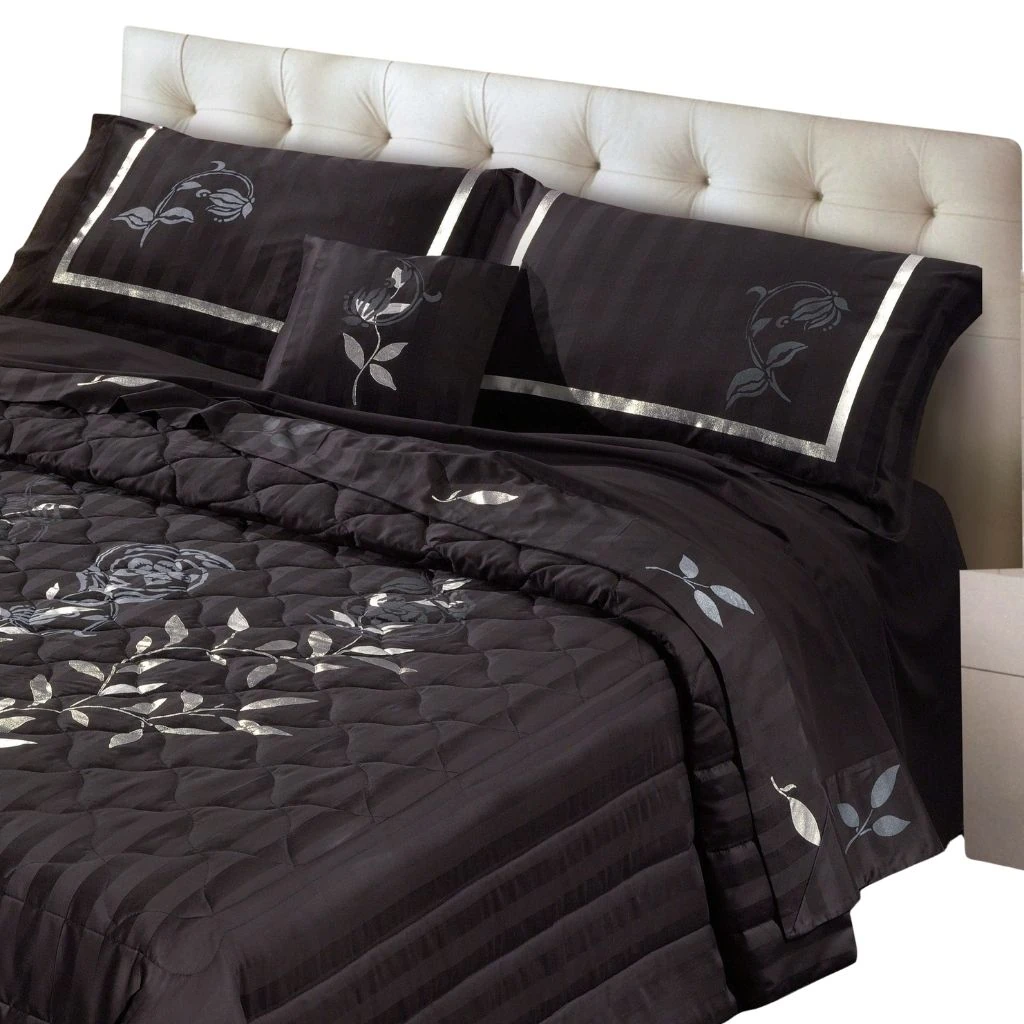 Completo lenzuola nero elegante glamour